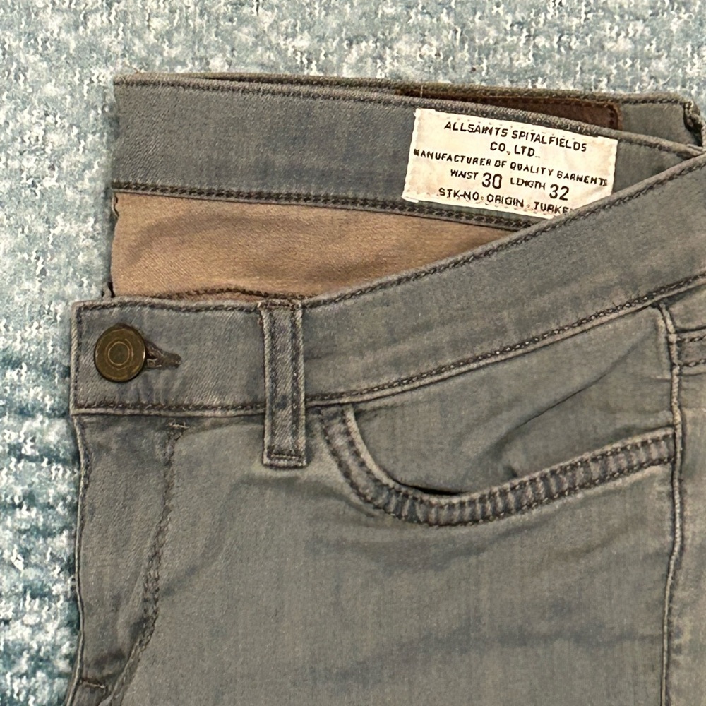 All Saints women’s skinny jeans 30/32 with 8 inch rise